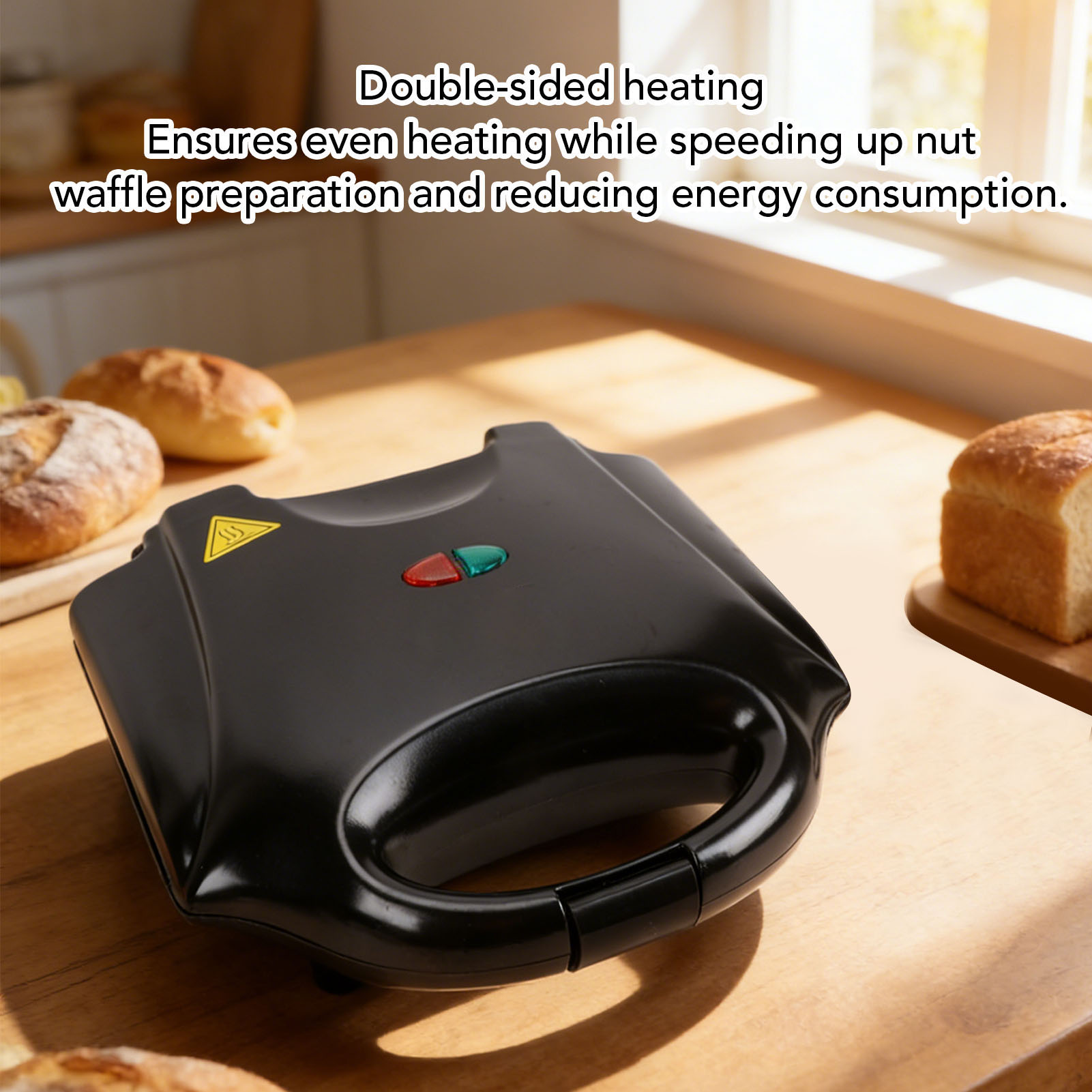 Mini Waffle Maker Machine - Walnuss-Maker 750W 12 Kapazität Antihaft-Mini-Nuss-Waffel-Brotmaschine Elektrische
