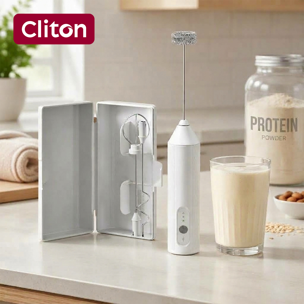 Electric Milk Frother Handheld - Weißer Multifunktions-USB-Elektro-Milchaufschäumer Handgehaltener Elektrischer Mini-Mixer mit