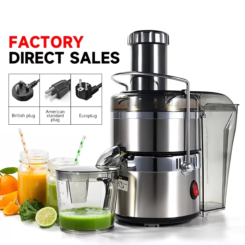 Electric Slow Juicer Cold Press - MOSEENER Elektrischer Edelstahl-Entsafter mit langsamer Kaltpressung,
