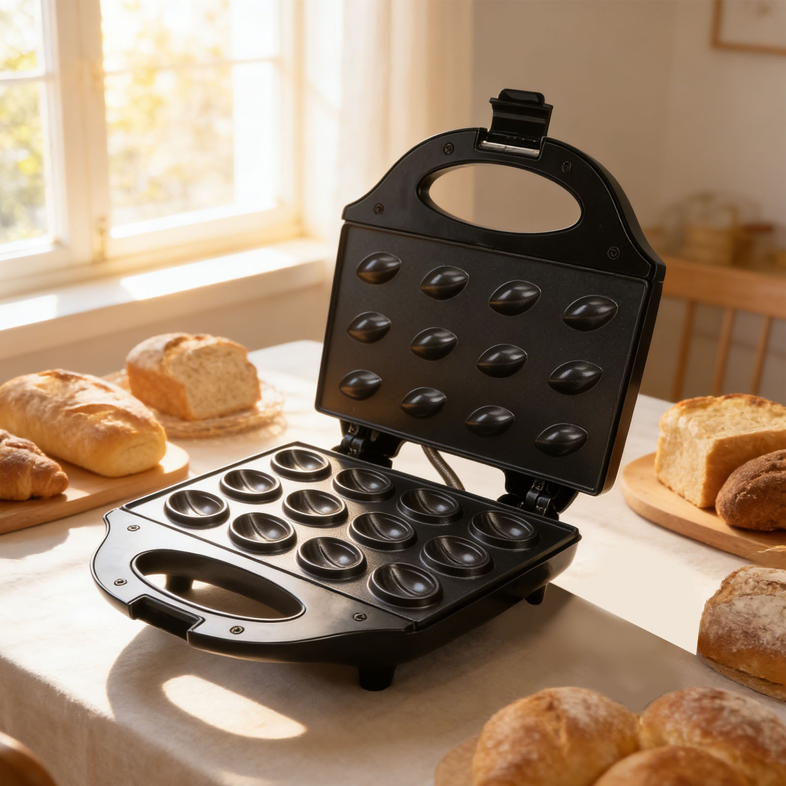 Walnuss-Maker 750W 12 Kapazitä – Mini Waffle Maker Machine Bewertung und Preis