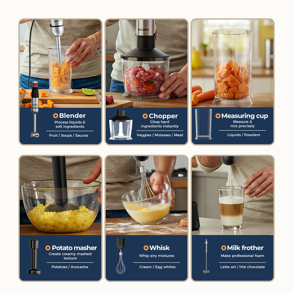 Elektrischer Handstabmixer 6-i – Immersion Hand Blender Set Bewertung und Preis
